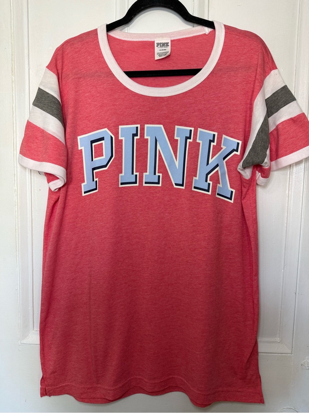 PINK Victoria's Secret Varsity Ringer Tee - Medium